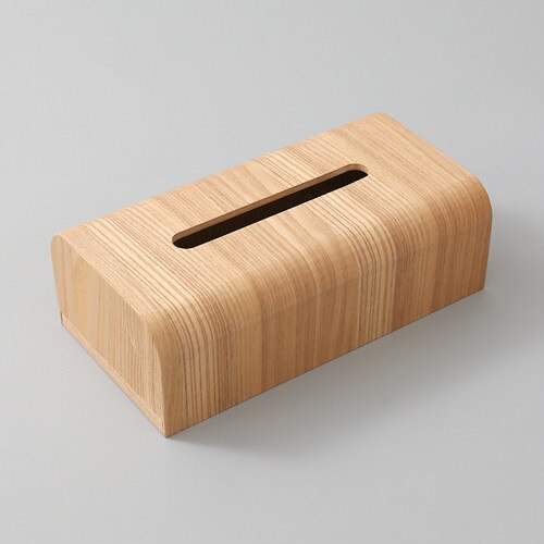 Valnøddetræ tissueboks hjemmepapirbord desktop opbevaringsboks simpel stue tissueboks  wy5: B