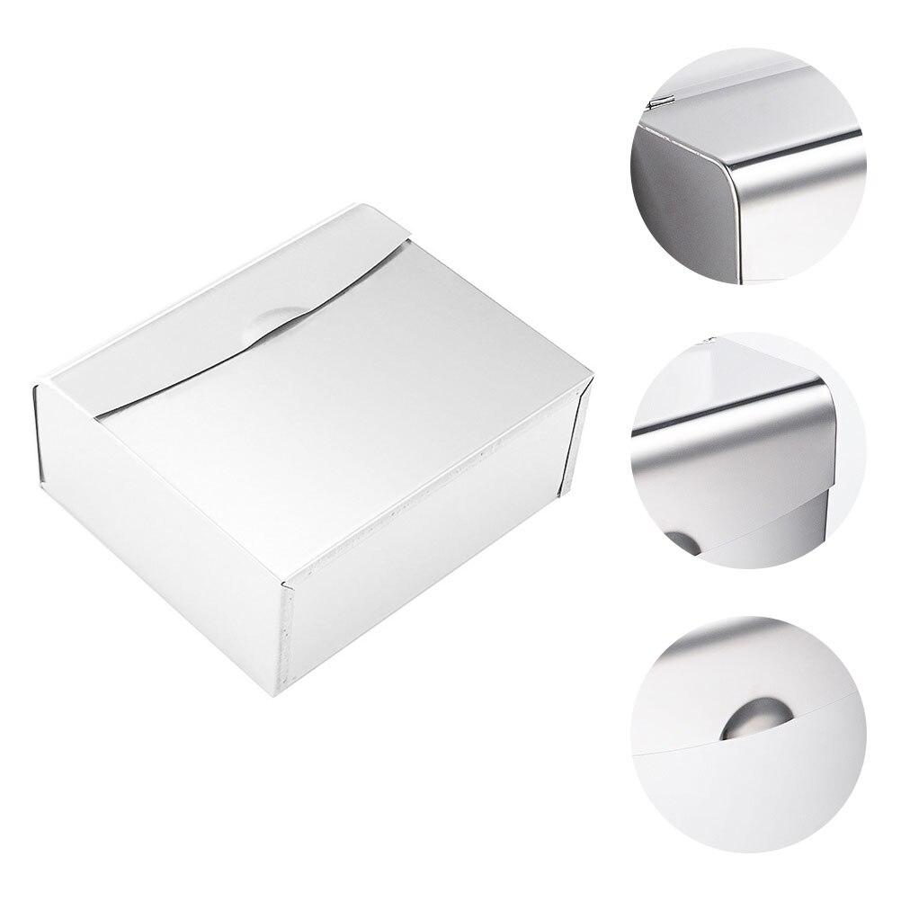 1pc Hand Towel Holder Stainless Steel Tissue Shelf for Bathroom Toilt: Silver FG