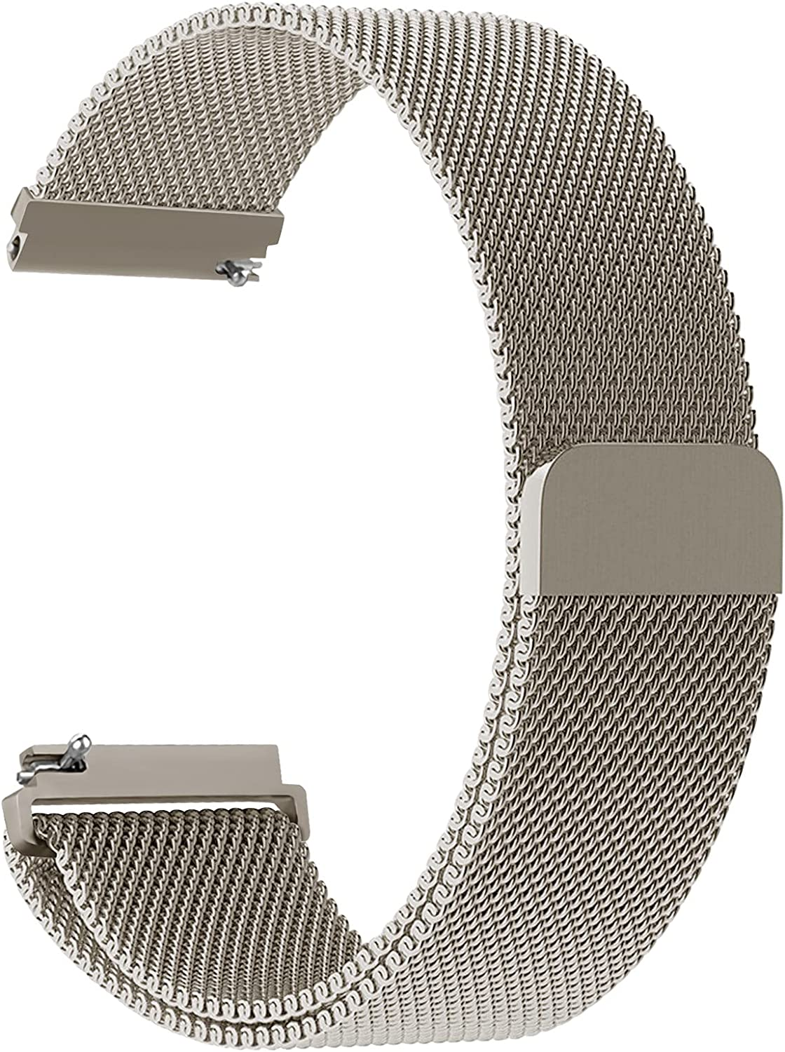 Banda milanesa de 20mm/22mm para Amazfit GTS/2/2e/3/4/GTS2 Mini/GTR 42mm/47mm/GTR2/3/4/Pro stratos pulsera de Metal Amazfit bip: Beige / 24mm