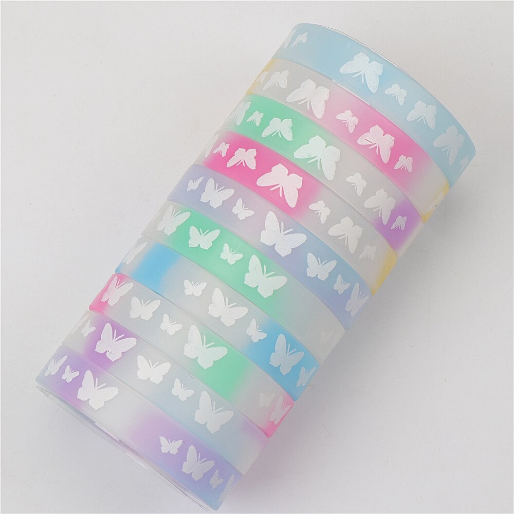 10 pz/lotto moda uomo Silicone bagliore notturno polsino luminoso braccialetti dell'amicizia gioielli per le donne Mix Style Club regali per feste