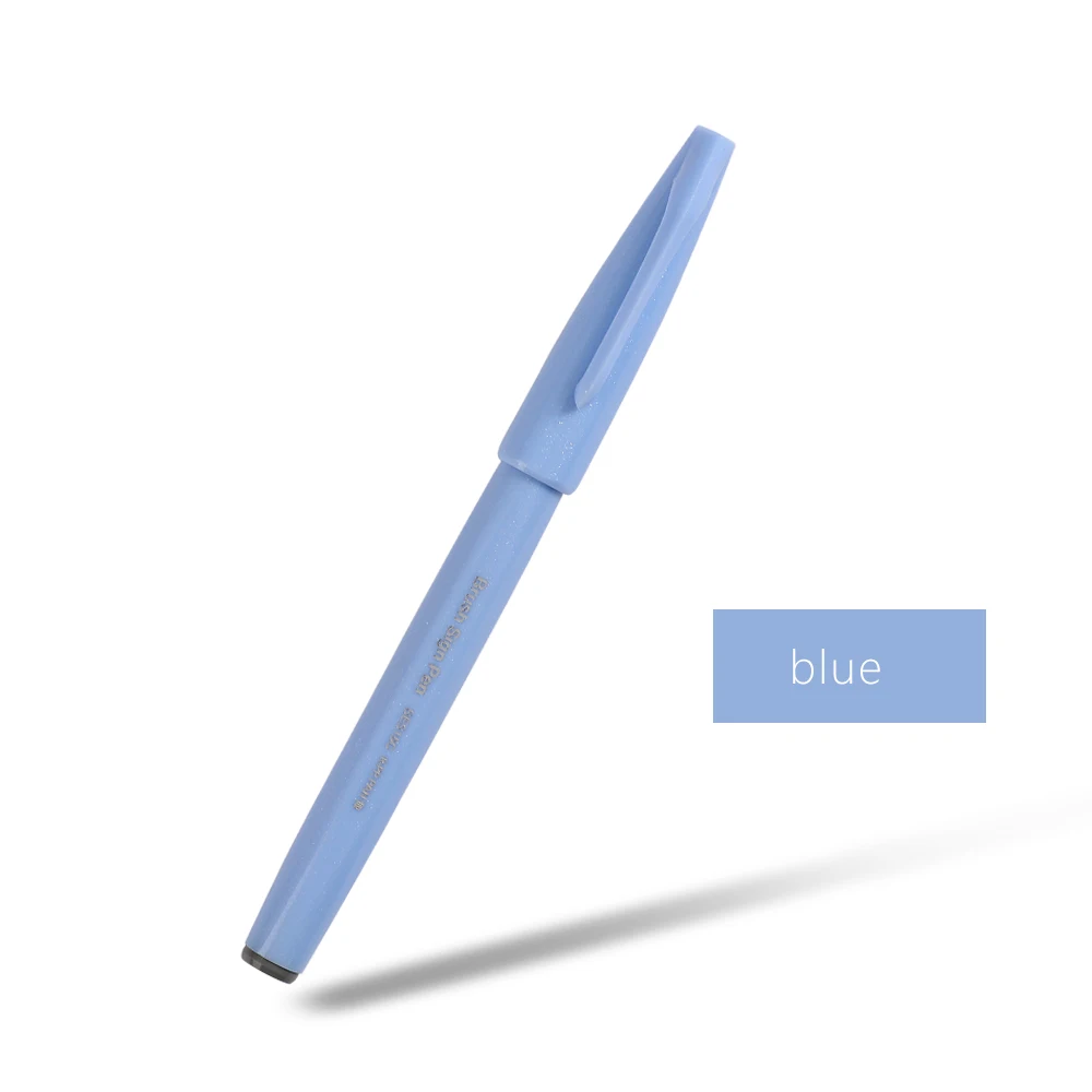 1 stücke Japan Pentel Touch Pinsel Pen-Set Pastell Farbe Kalligraphie Stifte Zeichnung Marker Schriftzug Kugel Journal Kunst Liefert: Pastel blue