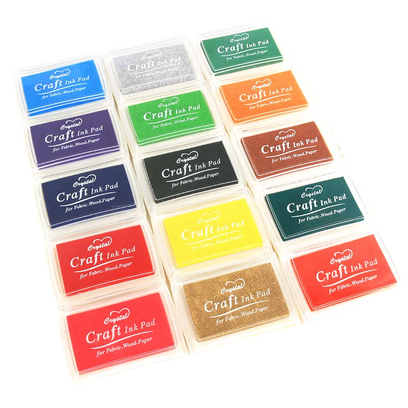 Craft ink pads voor stempels Febric Voedsel Papier 15pcs Rainbow Kleur Veiligheid Niet Giftig kinderen Vinger print Art Kids Gif