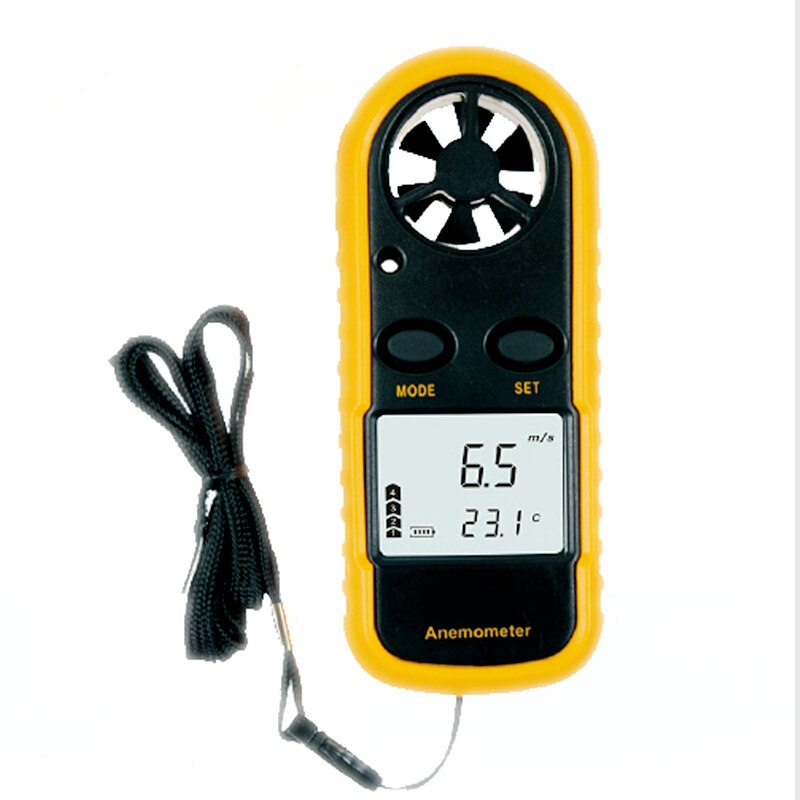 Mini Digital LCD CFM/CMM Thermo Anemometer Infrared Thermometer Air Velocity Wind Speed Gauge Meter Temperature Tester