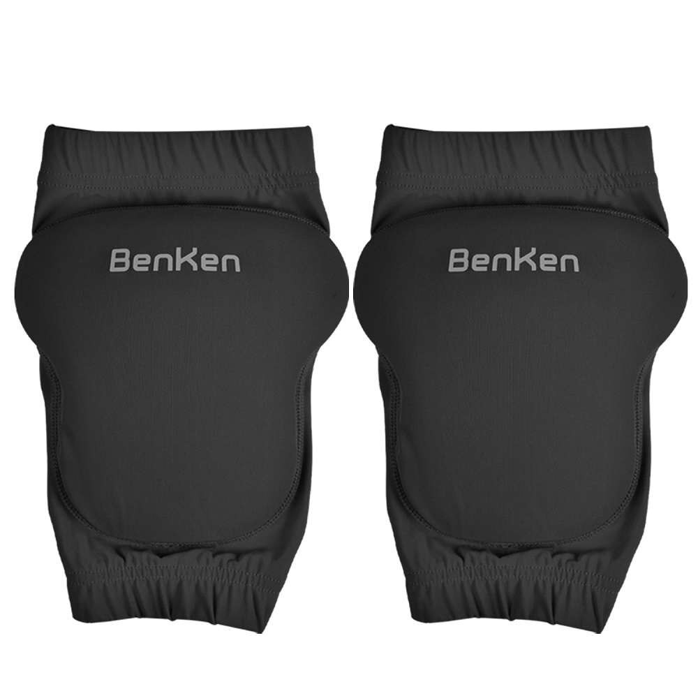 Kniebeschermers Benken Ademend Beschermende Kniebeschermers Sport Beschermer Zachte Lycra Schuim Voor Rolschaatsen: Black / S