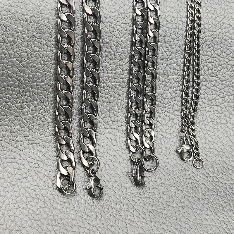 Vrouwen Mannen Ketting Rvs Zwarte Goud Kleur Curb Cubaanse Link Nk Ketting Zilveren Kleur Basic Punk Mannelijke Choker sieraden