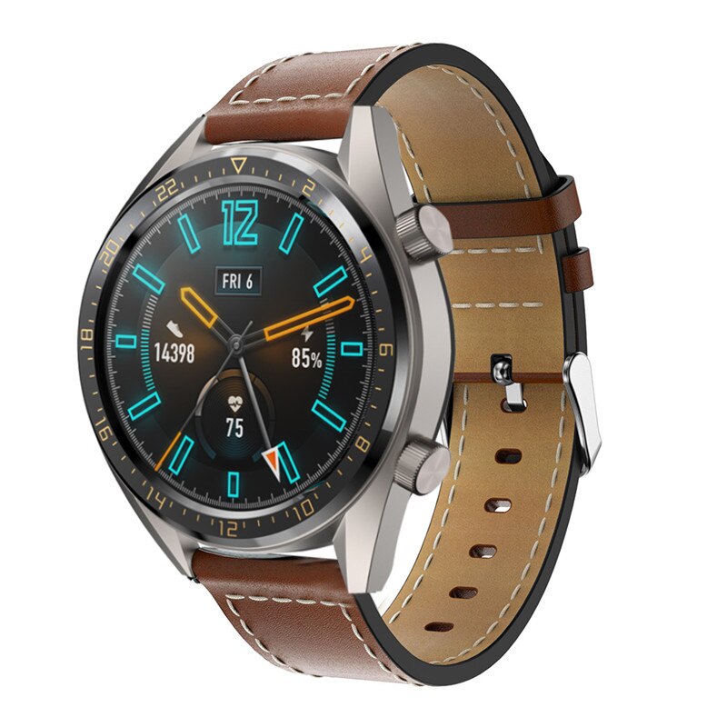 Cinturino in pelle per Huawei Orologio GT GT2 46mm/ gt 2e/Honor Magia 2 46 millimetri Cinghia Della Cinghia Della Fascia 22 millimetri Wristband Del Braccialetto per Amazfit GTR 47 MILLIMETRI: Brown / for gt2 46mm