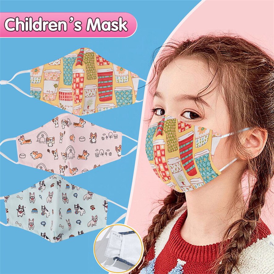 1PC 1PC Kids Children Outdoor Cotton Print Adjustable Reusable Breathable Valve Safe For Head Eye Faces Protection