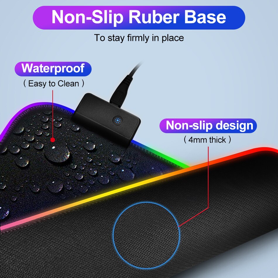 Rgb Muismat Grote Pc Gaming Muismat Gamer Computer Muis Mat Xxl Mousepad Bureau Mat Backlight Tapijt Voor Toetsenbord mause