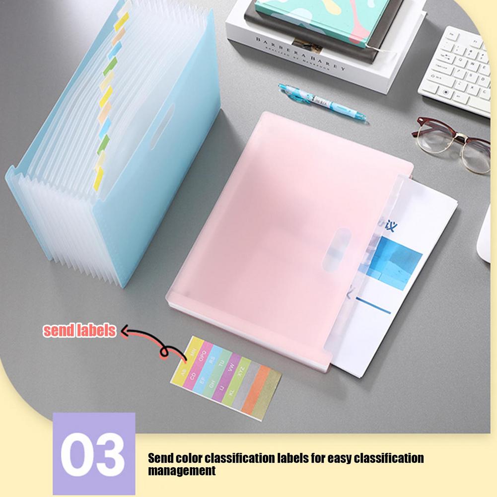 13 Pockets Portable File Folder Extension Wallet Bill Receipt Document Paper Organizer Storage Bag Office School Stationery