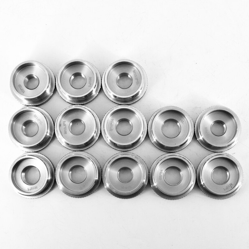 1/2x20, 1/2x36, M13.5x1, M14x1, M15x1, M16x1 Stainless Steel End Cap Cover Mount for Modular Solvent Trap all 1.375x24 Kit