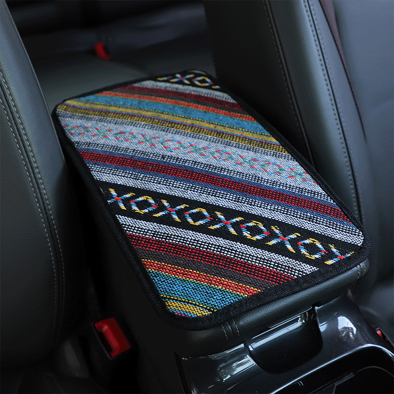 Auto Armlehne Box Kissen Vier Jahreszeiten Ethnische Stil Leinen Stoff Atmungs Nicht-slip Zentrale Griff Box Abdeckung Auto Zubehör: XO models A
