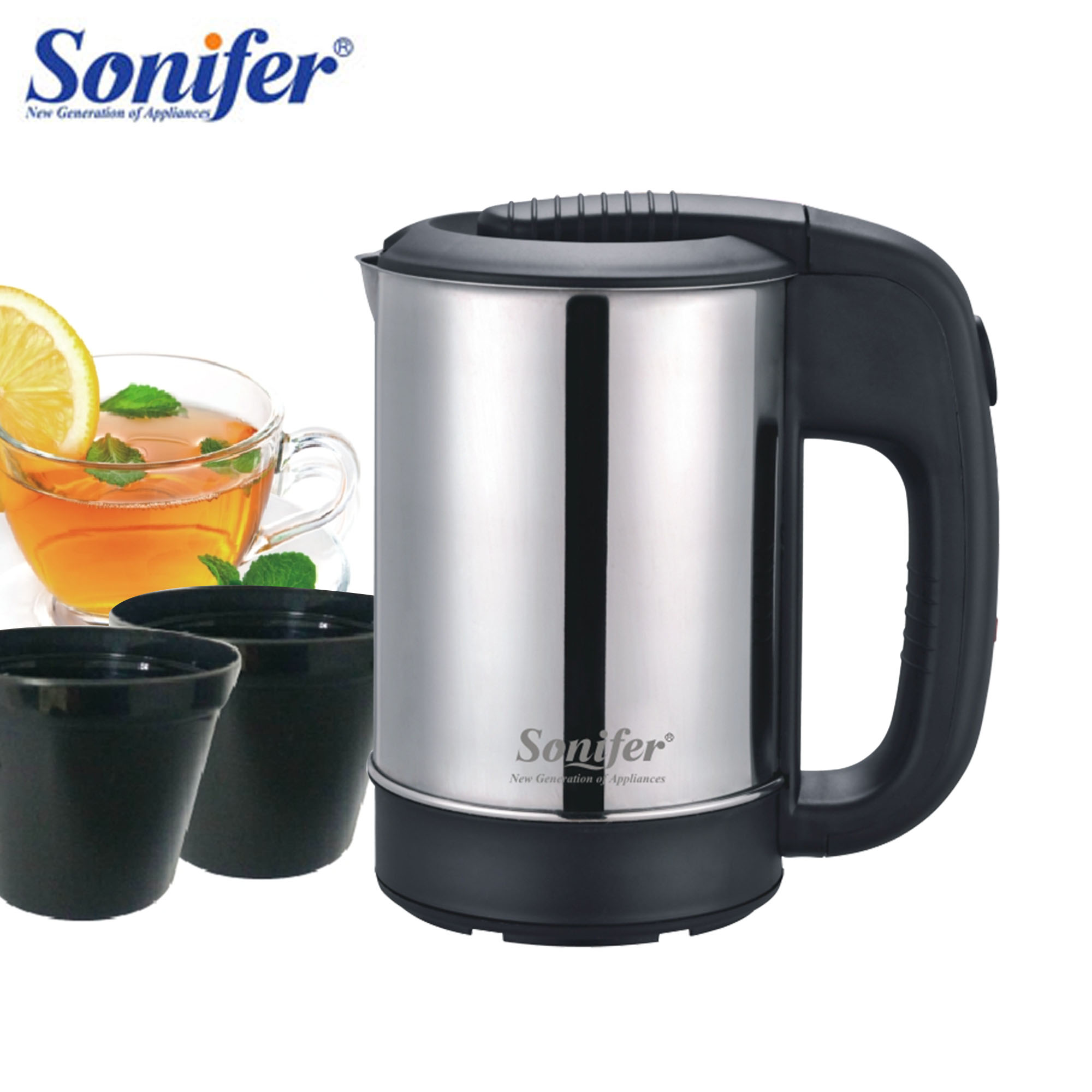 Mini bouilloire électrique portable en acier inoxydable, bouilloire à thé et à café, pot à eau de voyage, hôtel et voyage en famille, 600W, 0,5 l