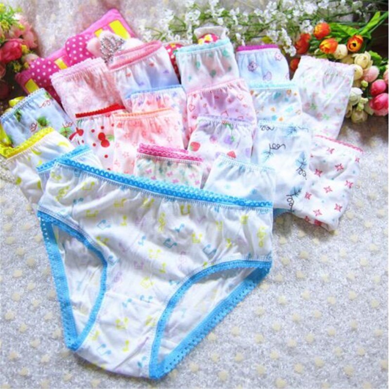 12 pz/lotto moda ragazze slip intimo bambini mutandine di cotone bambini mutande tuta 1-12 anni