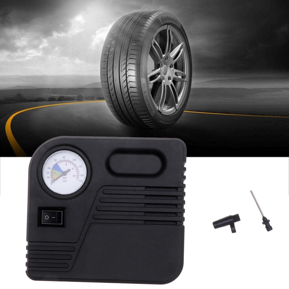 12V-6A Portable Portable 12V Car Auto Electric Air Compressor Tire Inflator Pump High Pressure Inflator Air Compressor Black (12