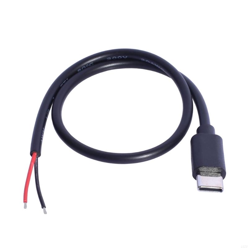 157F USB C to Bare Wire Power Cable 30CM 20AWG Pigtail Line for Charging USB Type C