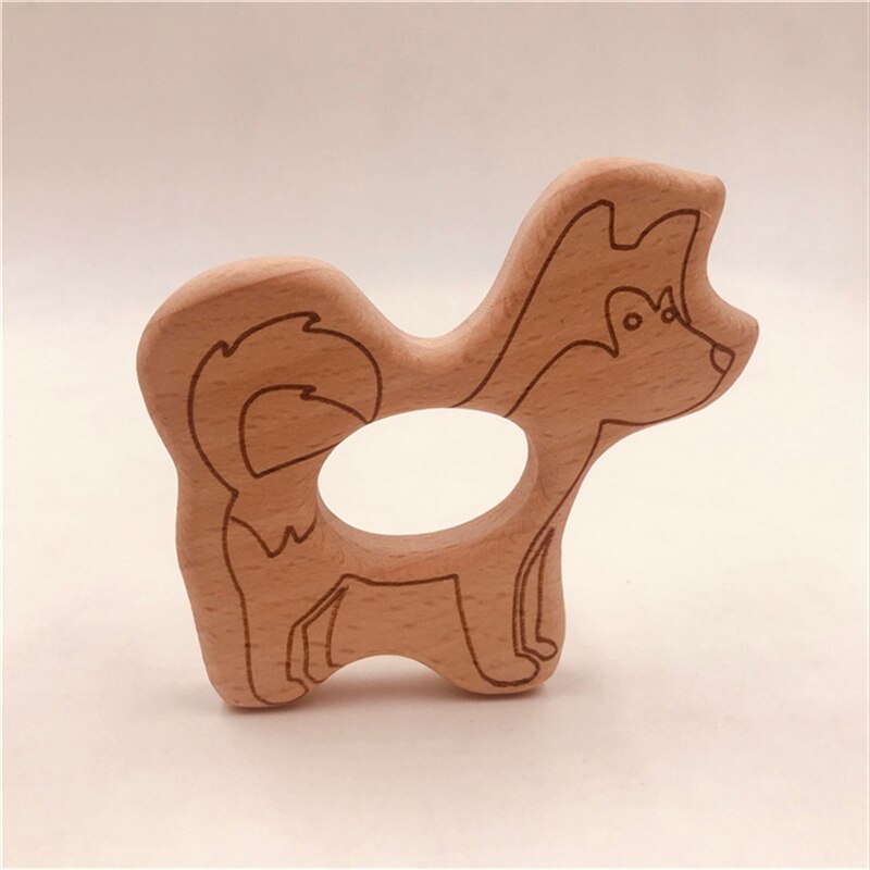 Houten Baby Pupply Bijtring Drie-Dimensionale Modellering Bijtring Baby Molaire Bite Rubber Kind Bijtring Verpleging