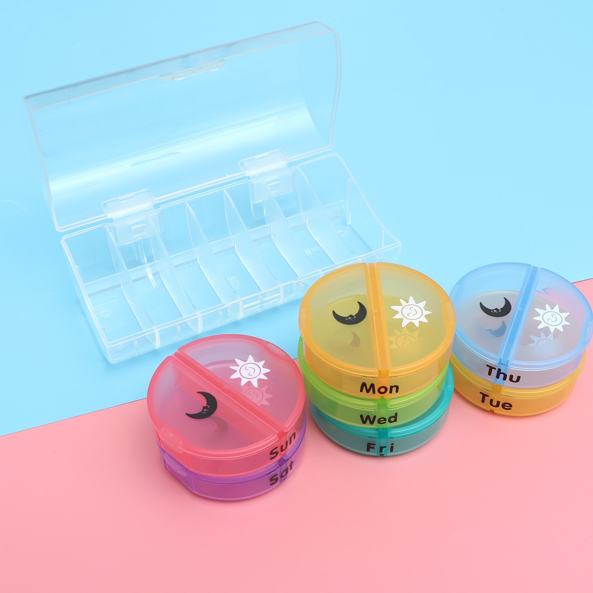 Pilulier hebdomadaire AM/PM boîte à pilules 7 jours organiseur Portable Mini pilulier 14 compartiments, boîte à médicaments résistante à l&#39;humidité