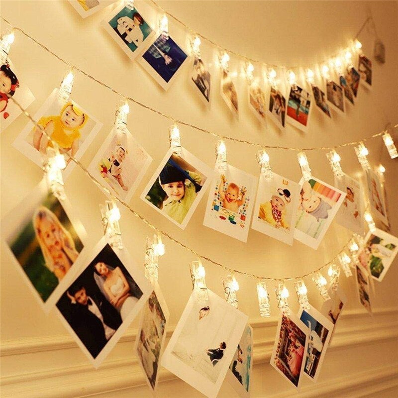 1m 2m 4m fotoklämma hållare led ljusslinga fairy girlander för jul år bröllop hem inredning inomhus batteridriven