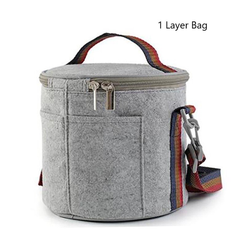 Three-Layer Leak-Proof Lunch Box Outdoor Bento Portable Food Storage Container Stainless Steel Flask Set For School Kids: 1 layer bag