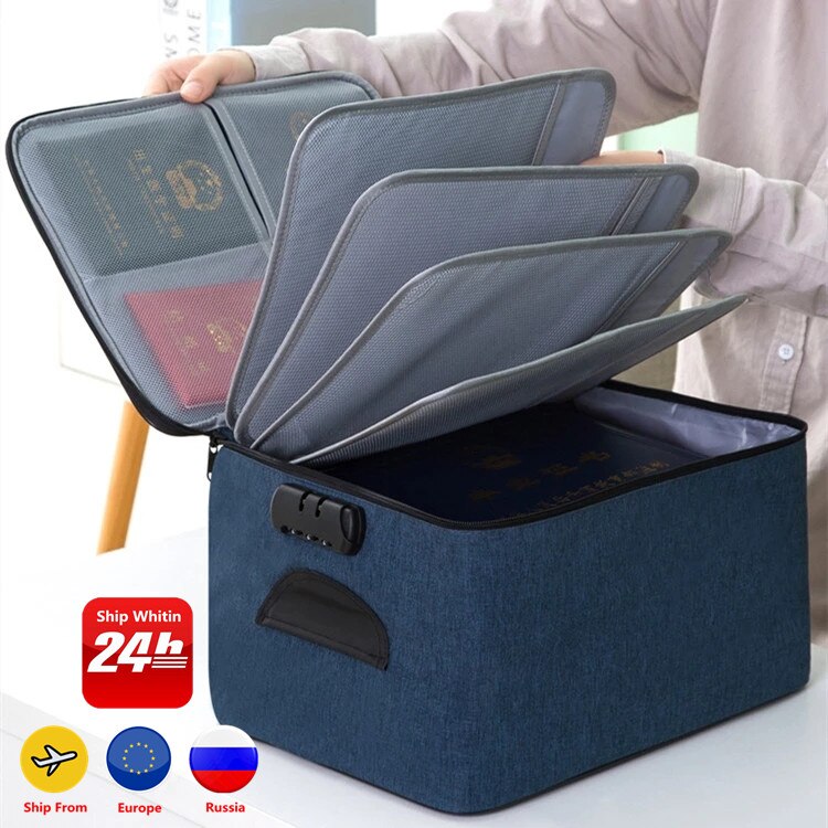 Multi-Purpose Document Storage Briefcase Business Trip Portable Official Seal File Organize Bag Travel Certificates Handbag Item