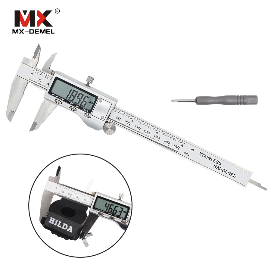 MX-DEMEL 0-150mm Metal Casing Paquimetro Digital Caliper Vernier Caliper Metal Digital Caliper Gauge Micrometer Measuring Tools