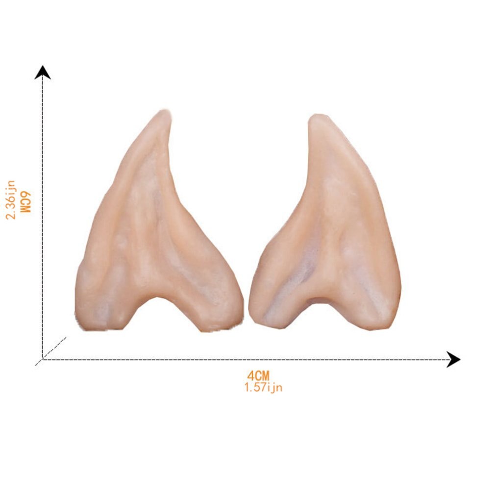 1Pair Christmas Dress Up Elf Ears Fairy Cosplay Accessories Halloween Festive Party Latex Soft Harmless False Ears Props