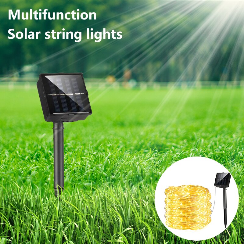 Led Solar Light 10M Led String Voor Kerst Decoratie Kerstverlichting Garland Festoen Solar Led String Light Outdoor