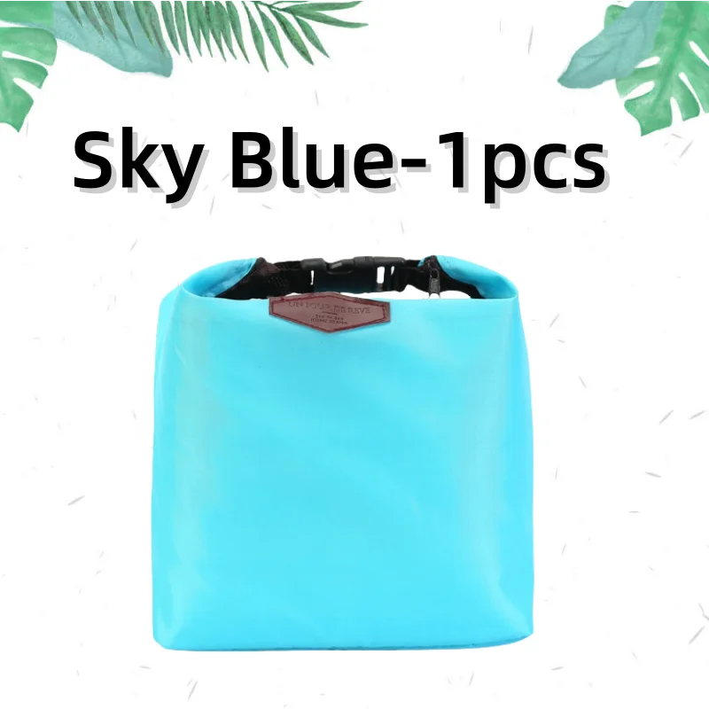 Bolsa de almuerzo con aislamiento térmico, bolsa de almacenamiento portátil de tela Oxford, bolsa de almacenamiento para lonchera, bolsa de comida picínica, paquete aislante, 1 ud.: Azul