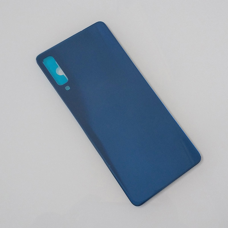 Dla Samsung Galaxy A7 2018 Tylna pokrywa baterii Szklane tylne drzwiczki Obudowa Obudowa Zamiennik dla Galaxy A7 2018 A750 A750F Etui na telefon: Niebieski