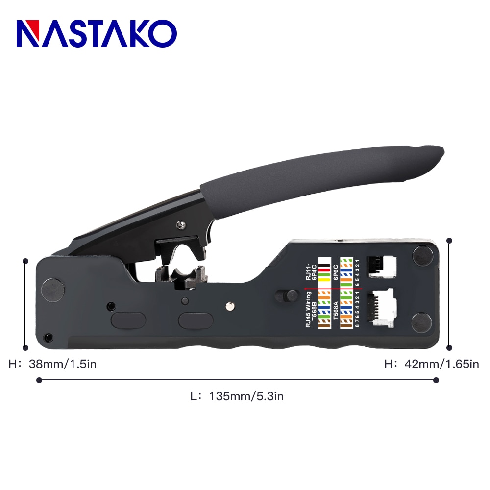 Rj45 crimper  rj45 crimp værktøj kat 7 kat 6a stik netværksværktøj tang til kat 7 kat 6 kat 5 rj11 crimps metal clip modulært stik