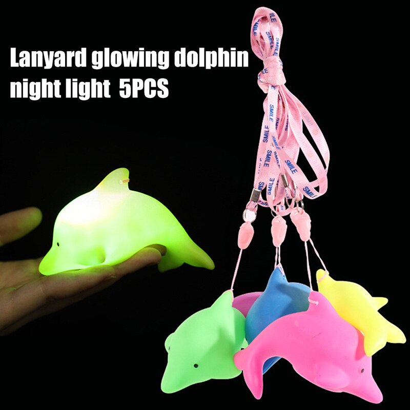 5 Pcs Lanyard Gloeiende Dolfijn Nachtlampje Childrens Lichtgevende Speelgoed Led Licht Creativing Opknoping Speelgoed Lbv: Default Title