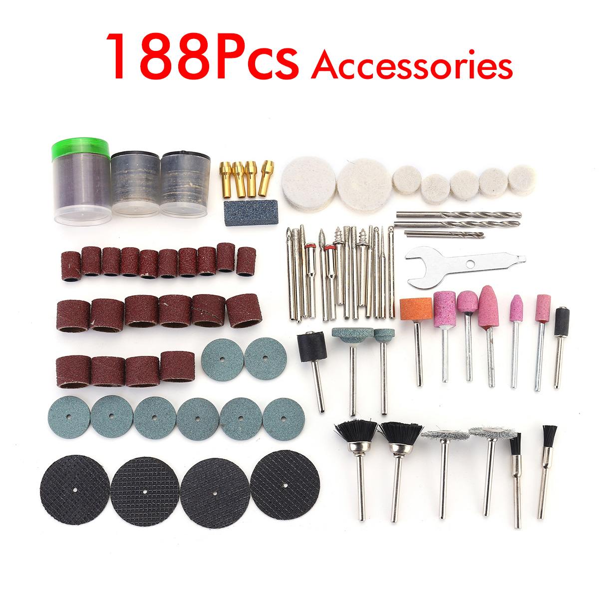 3 Speed Verstelbare Cordless Elektrische Grinder Boor Usb Opladen Roterende Tool Graveren Pen Met 110 /138/188 Accessoires: 188Pcs Accessories