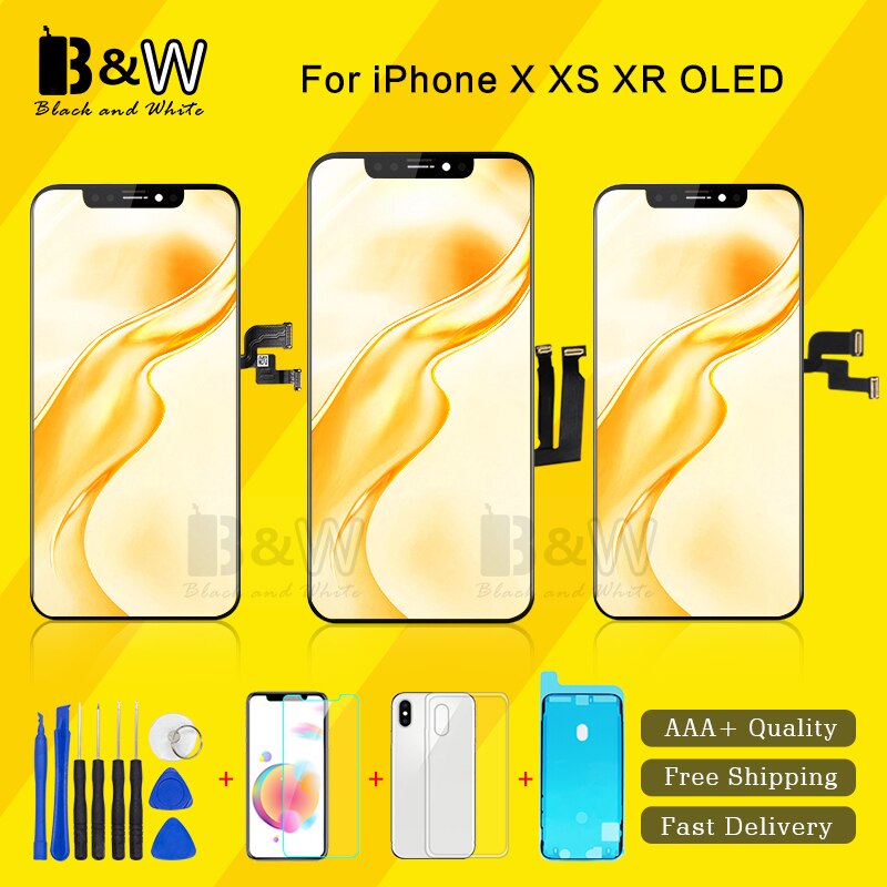 Display Voor Iphone X Xr Xs Max Oled/Tft Scherm Vervanging Lens Pantalla Met Grote 3D Touch Digitizer Geen dode Spot Gratis Ship