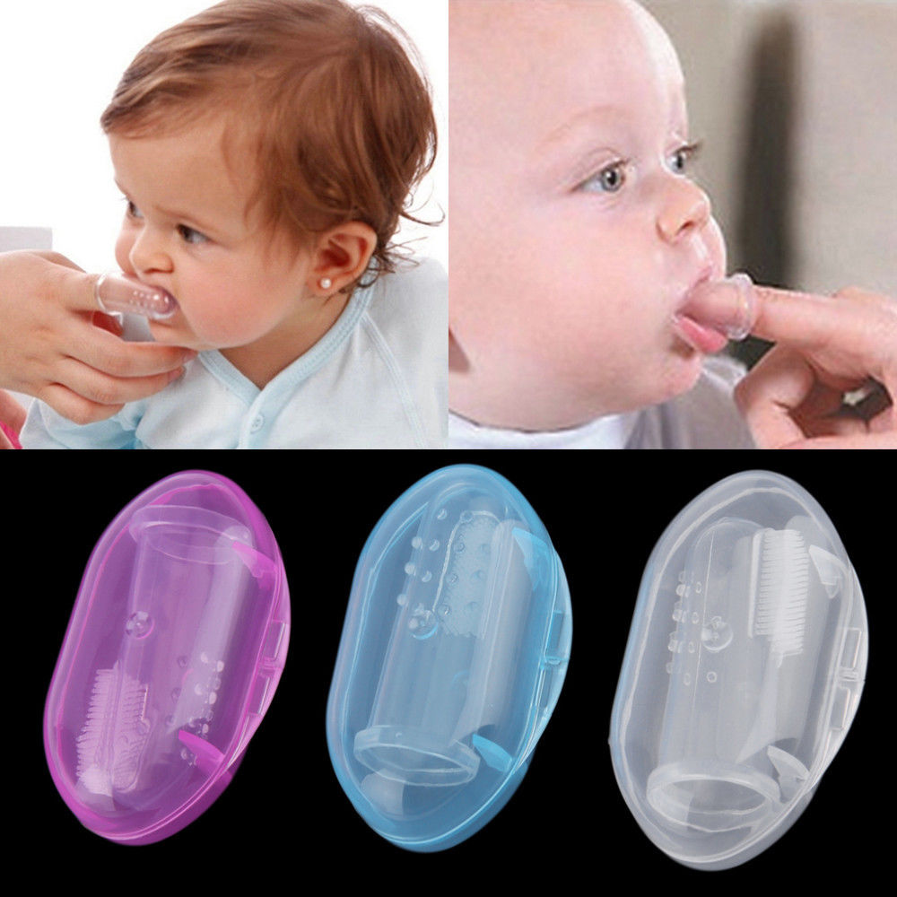 1Pcs Nuttig Gezonde Kids Baby Baby Zachte Siliconen Vinger Tandenborstel Tanden Rubber Massager Brush