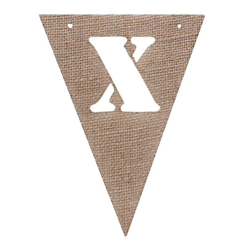 Banderín de arpillera con letras A-Z, banderines de arpillera de yute DIY para boda, banderas, Bar, Baby Shower, suministros festivos para fiestas de cumpleaños: Blanco