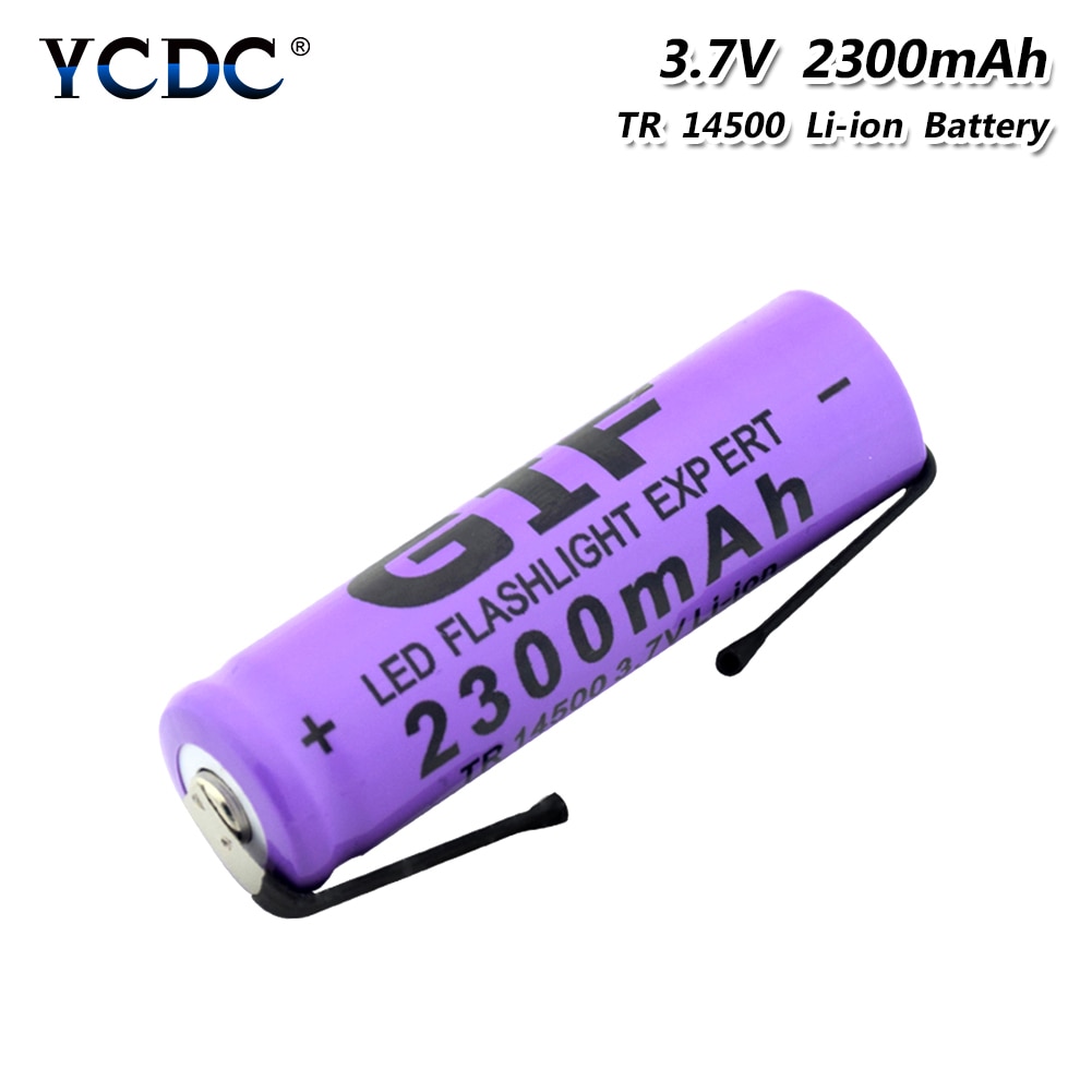 1 2 4 Pcs 3 7V 14500 2300mAh Lithium Li Ion Batteries Long Lasting   126958161 