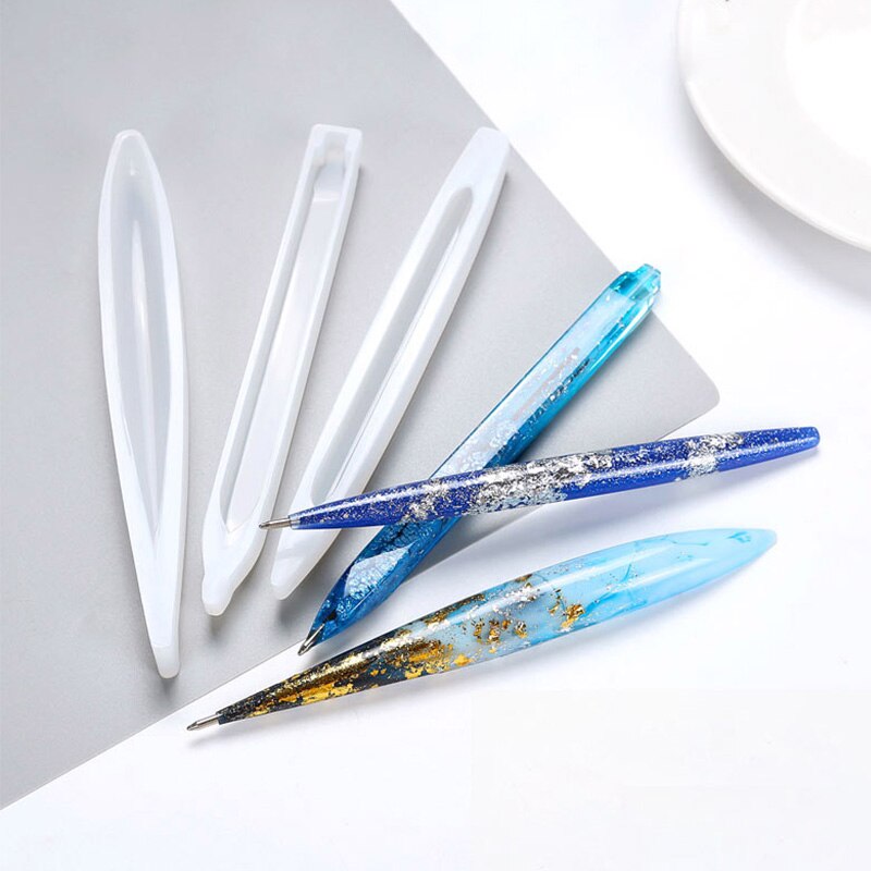 Molde de silicona transparente hecho a mano, moldes de fundición de resina epoxi, bolígrafo DIY, suministros para manualidades decorativas, 1 unidad