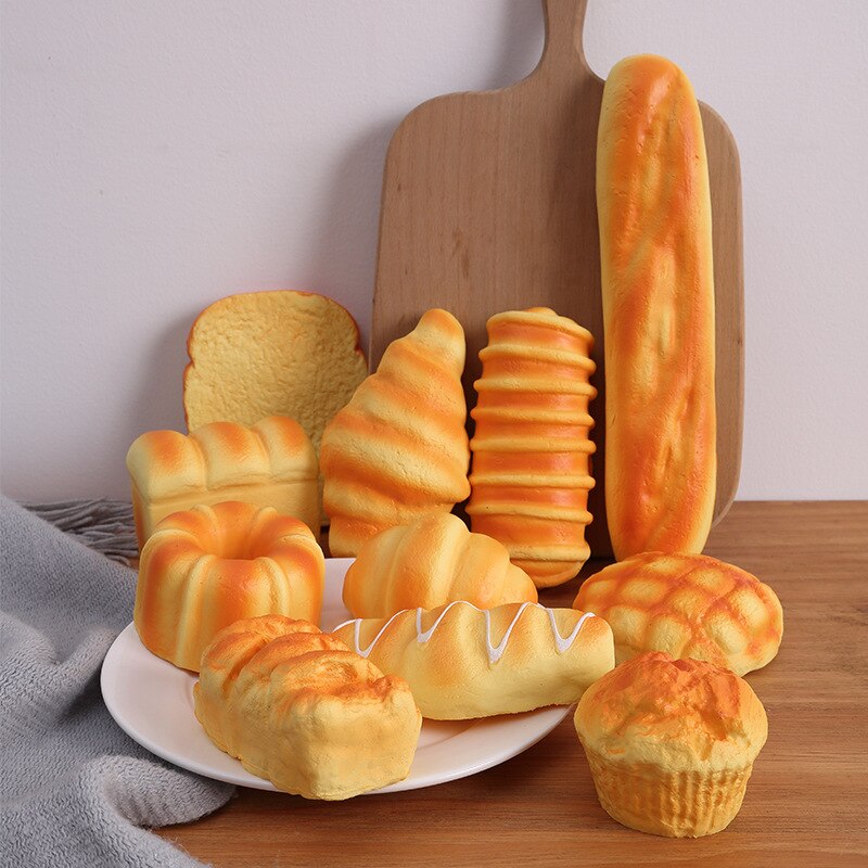 Bread Squishies Pack Cream Scented Slow Rising Squishy Toys for Kids Boys Girls Toast Loaf Bread Squishy Realistic Squishy Food