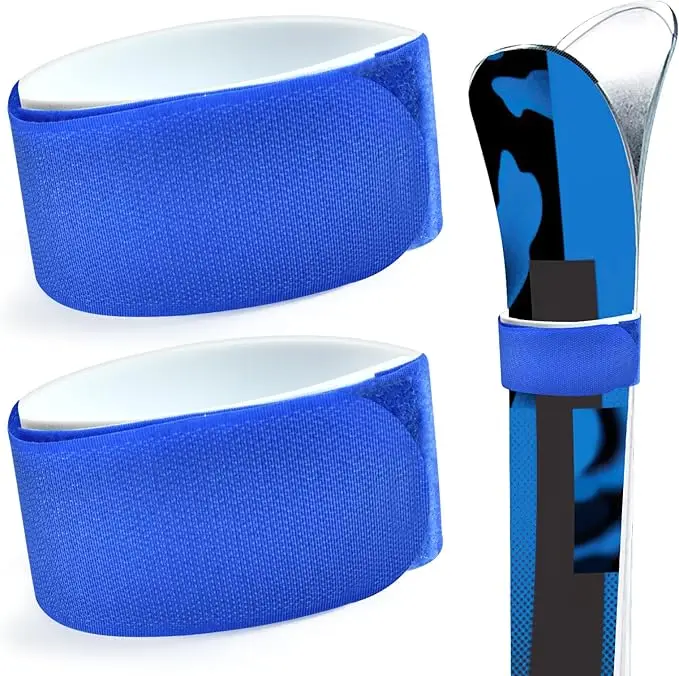Correas ajustables para envolver esquí, banda para almacenamiento de esquí, cinta de sujeción para esquí, corbata de almacenamiento con almohadilla protectora, accesorios para esquís, deporte de invierno: Borgoña