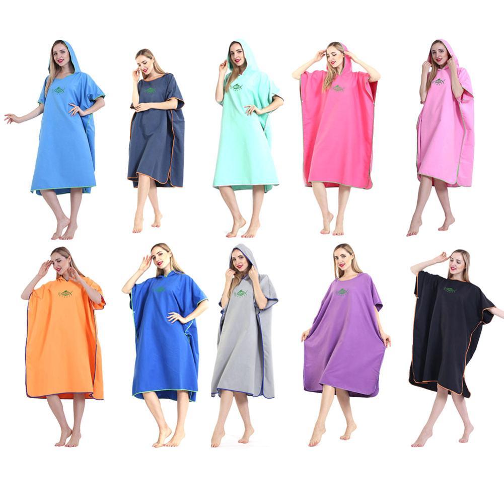 Absorbent Cloak Of Beach Hooded Gown Is Easy To Put On And Take Off