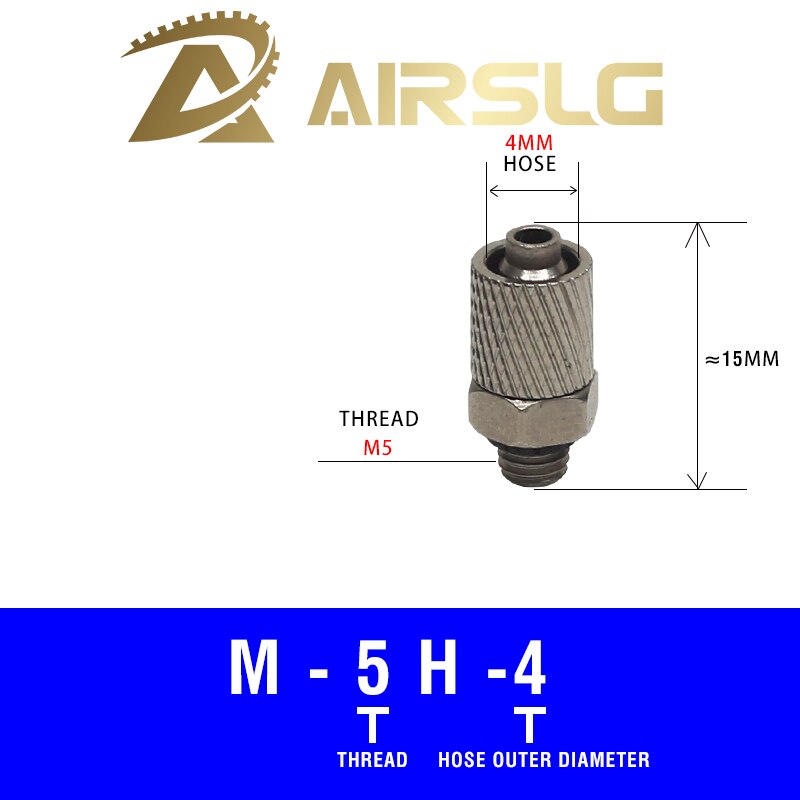 Miniature Fittings M-3H-4 M-4HL-4 Male Thread M3 M4 M5 M6 Tube 4 6mm Pneumatic Pipe Air Hose Quick Fitting Mini Connecto