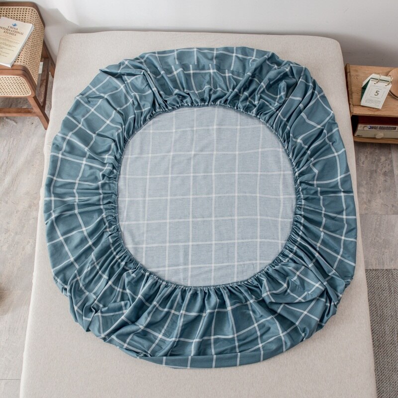 Drap-housse J100 % coton avec bande élastique, drap-housse de luxe géométrique, taille Queen, drap de lit simple, King Size