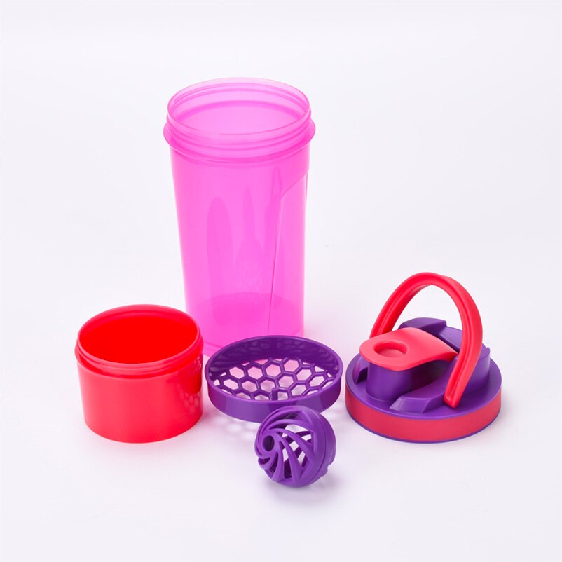 Hoge Capaciteit 2-Layer Sport Water + Flessen Met Shaker Bal Koffie Wei-eiwit Shaker Fles Eiwit Shaker voor Fitness Reizen