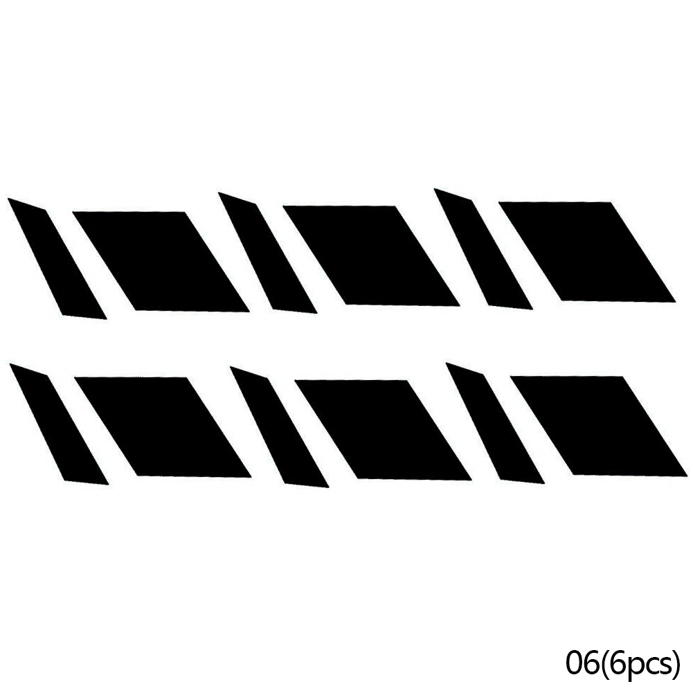 6 Pcs Traffic Safety Warning Tape Reflective Car Wheel Rim Vinyl Decal Sticker Waterproof Reflective Sticker For 18"-21": Black