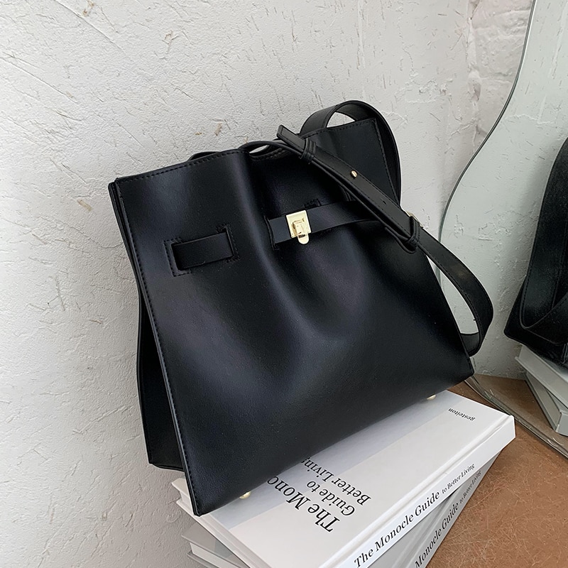 High-end stijl grote capaciteit tote bag voor vrouwen effen kleur koreaanse all-match crossbody schoudertassen 9 xb 7