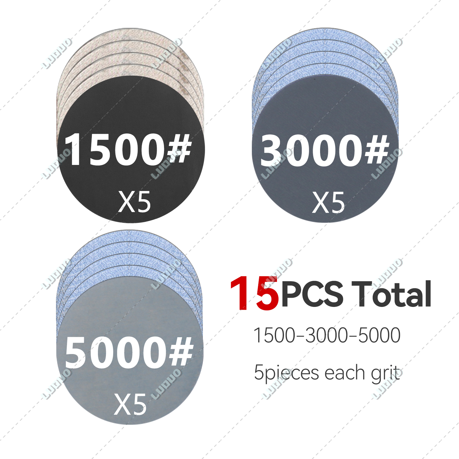 Foglio di levigatura rotondo a umido Carta vetrata per lucidatura a secco per dettagli auto Accessori per smerigliatrice per ripristino fari Carta per dischi abrasivi: Grigio