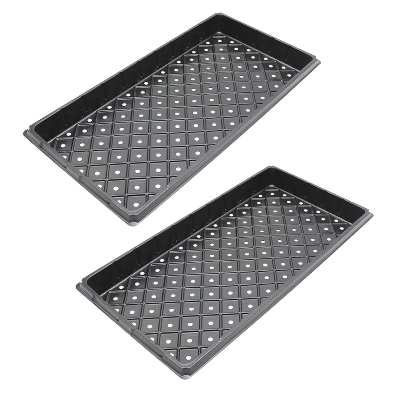 Behogar 2 st 54 x 28 x 5cm återanvändbara plantfröstarter odlingsbrickor extra för trädgårdsväxthus suckulenta vetegräs mikrogröt: Med dräneringshål