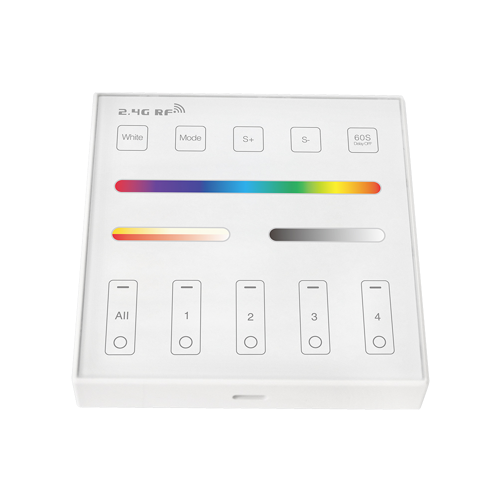 LED-Tafel-empfindliche Berührungsfernbedienung 2,4 GHz für FCOB-LED-Streifenlicht schwach CCT RGB RGBW RGBCCT 2 AAA-Batterie 4 Zonen 30 m