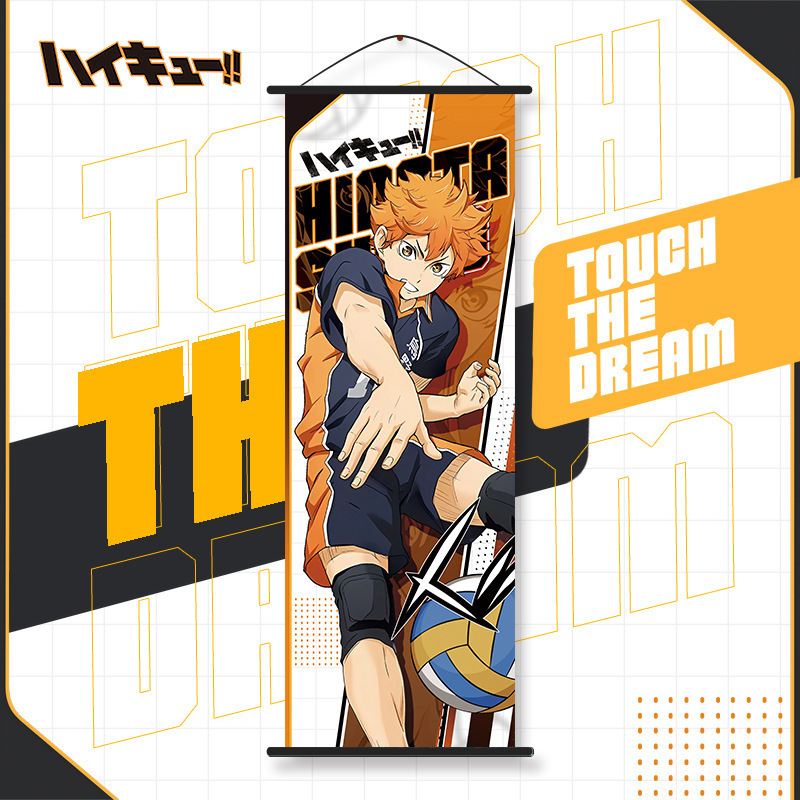Haikyuu Affiche de peinture sur soie, décoration de maison pour enfants, HinMiShoyo Kozporina Kenma wilkids, 25x70cm