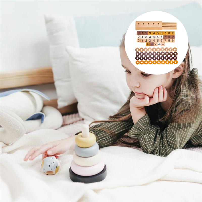 1 Set Counting Toys Durable Premium Counting Shape Stacker Puzzles Counting Toys Wooden Counting Toys